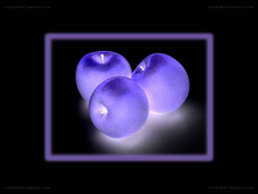 three purple apples