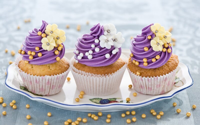 Three Purple Cupcakes — Festive
