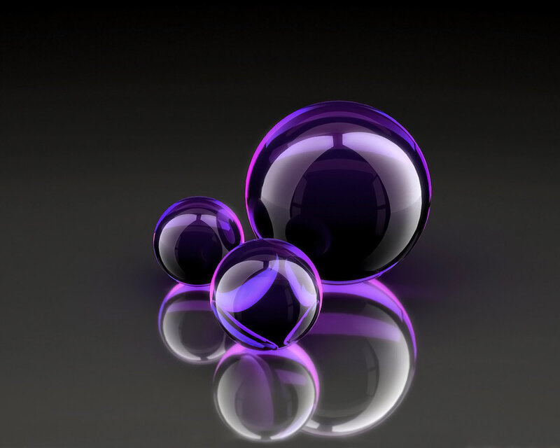 Three Purple Glass Spheres — Minimalist