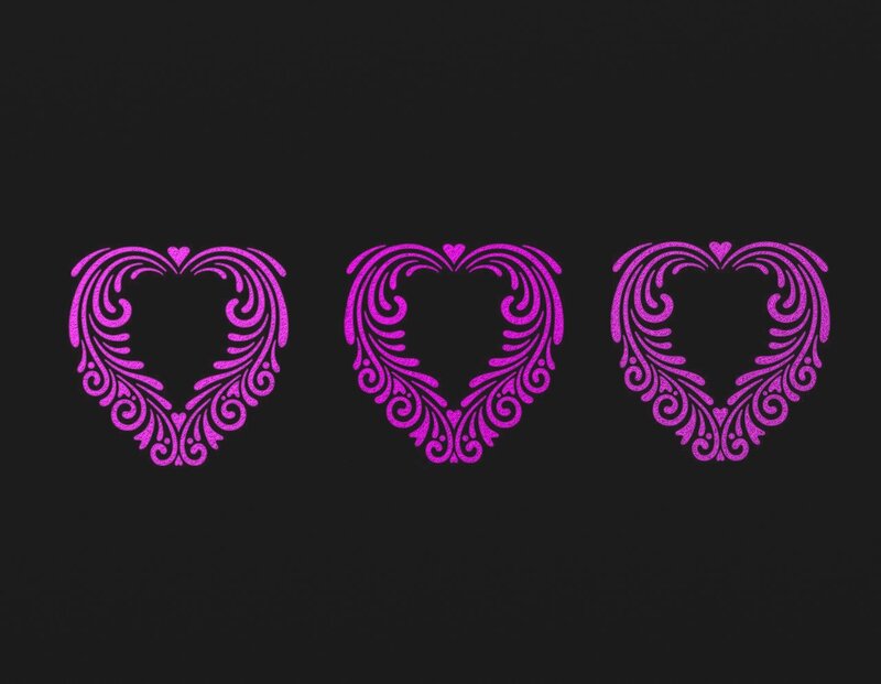 Three Purple Hearts — Decorative