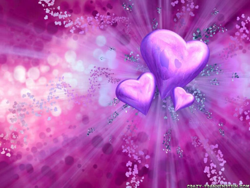 Three Purple Hearts — Romantic, Digital Art
