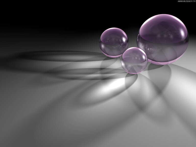 Three Purple Spheres