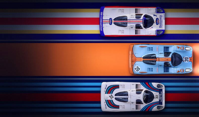 Three Race Cars — Blue, Dynamic