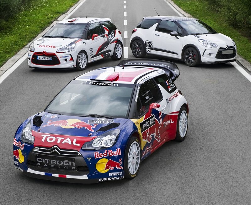 Three Rally Cars on Road