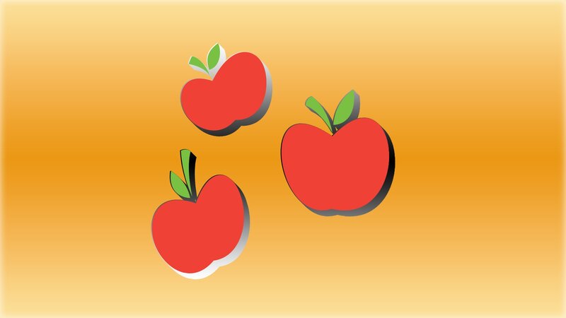 Three Red Apples — Calm, Vector Art