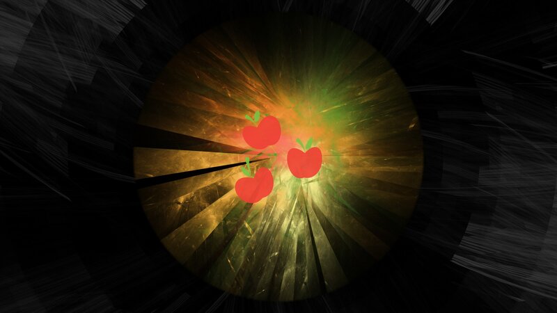 Three Red Apples — Dramatic, Digital Art, Light Rays