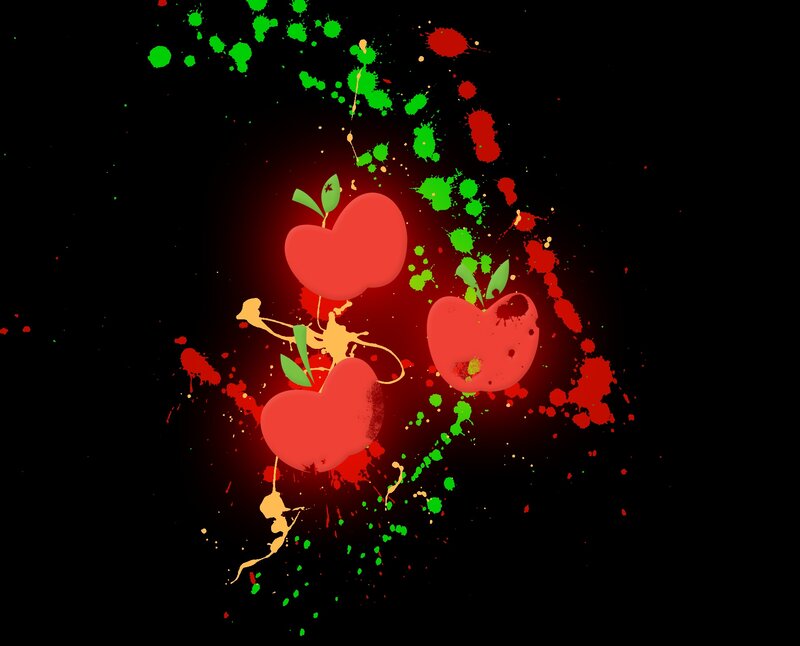 Three Red Apples — Dramatic, Digital Art