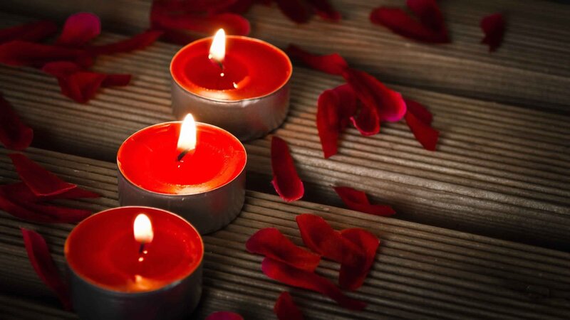 Three Red Candles — Calm, Night