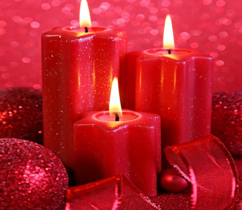 Three Red Candles — Festive, Photograph