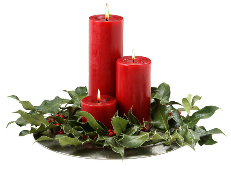 Three Red Candles — Festive, Winter, Photograph