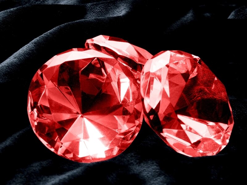 Three Red Gemstones