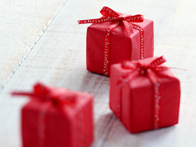 Three Red Gift Boxes