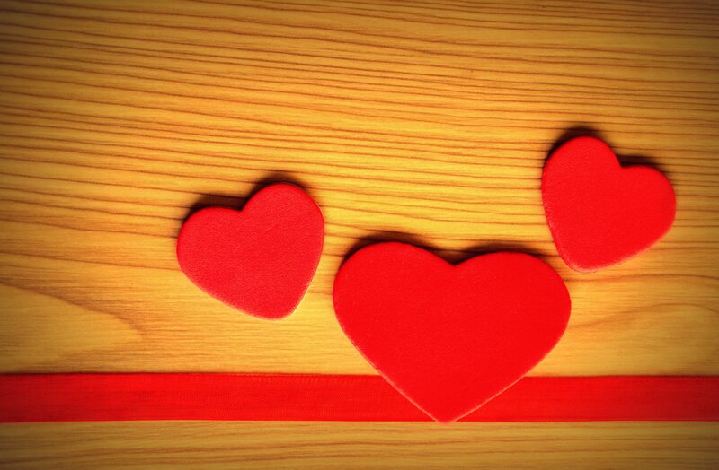 Three Red Hearts — Calm, Photograph