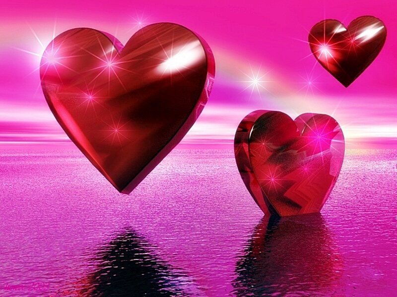 Three Red Hearts — Pink