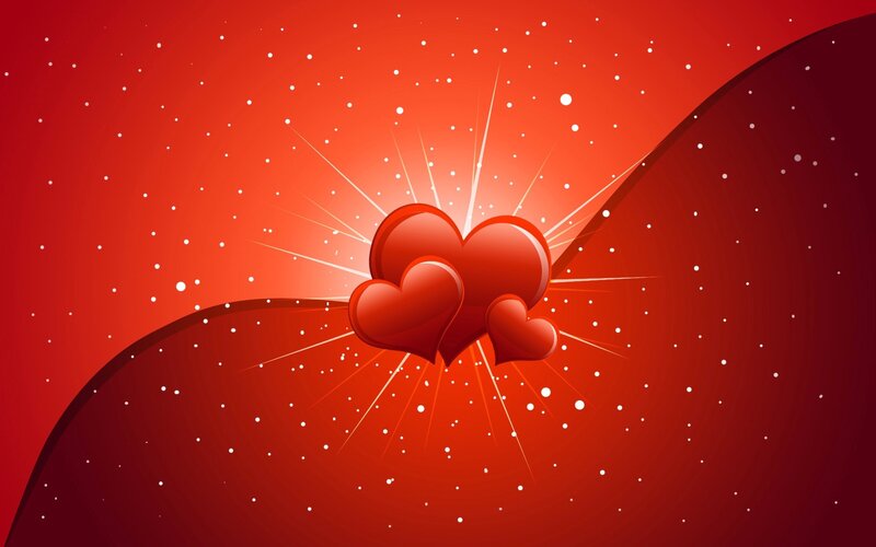 Three Red Hearts — Romantic, Vector Art