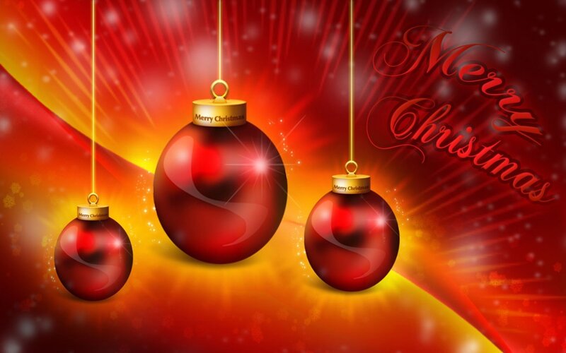 Three Red Ornaments — Festive