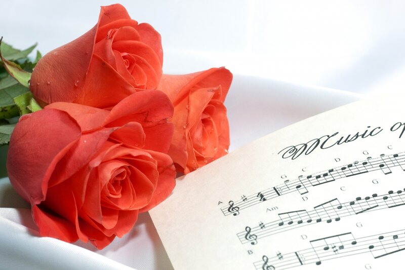 Three Red Roses — Serene, Photograph, Sheet Music