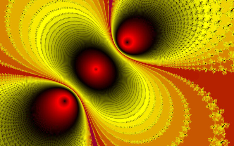 Three Red Spheres in Tunnel