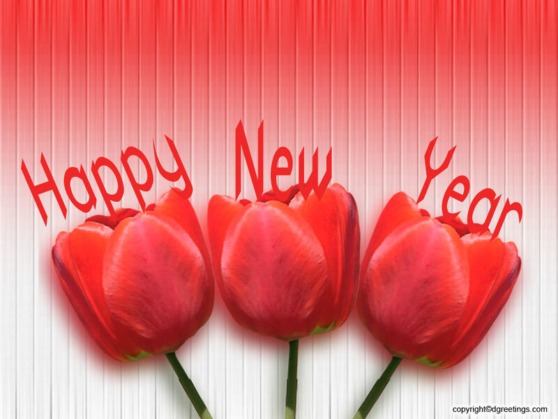 Three Red Tulips — Festive