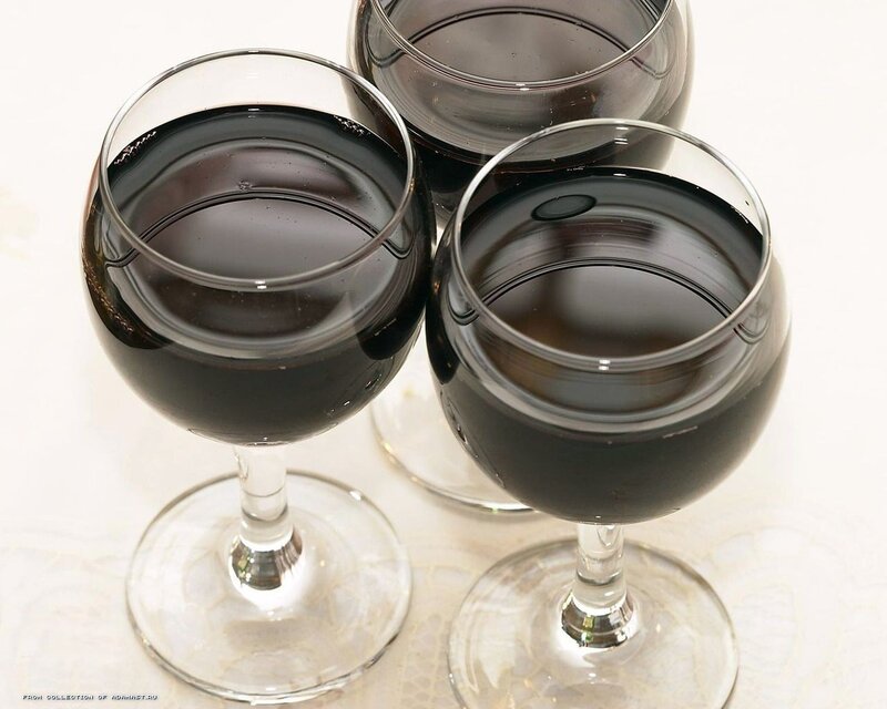Three Red Wine Glasses