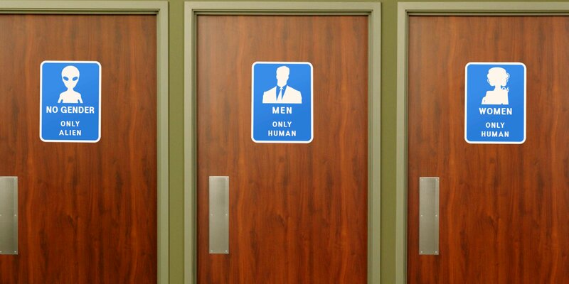 Three Restroom Doors