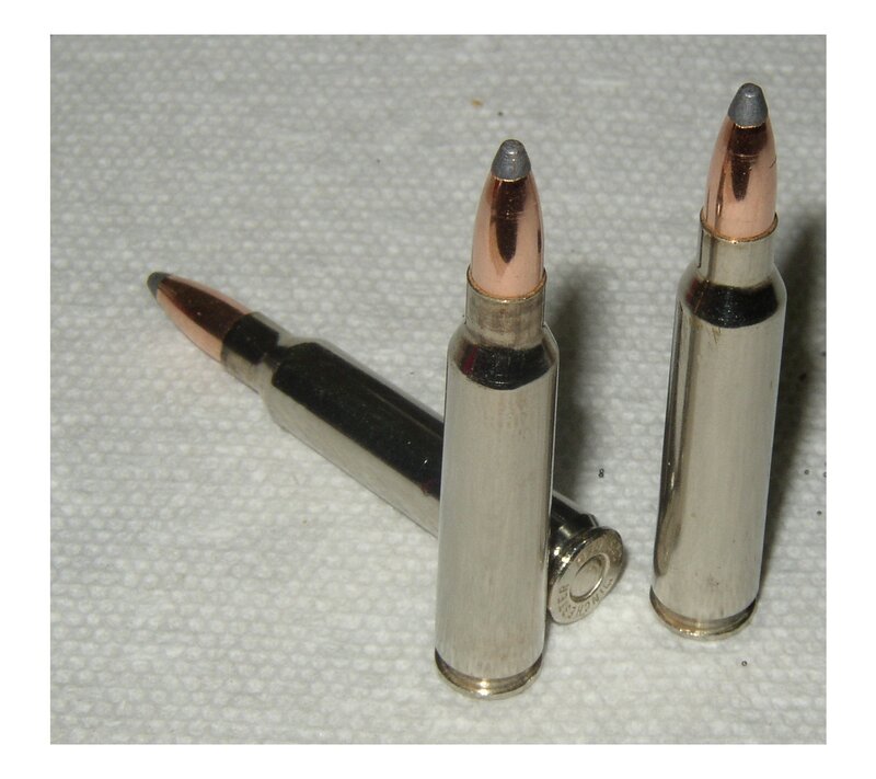 three rifle cartridges