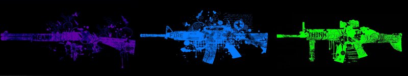 Three Rifles with Text
