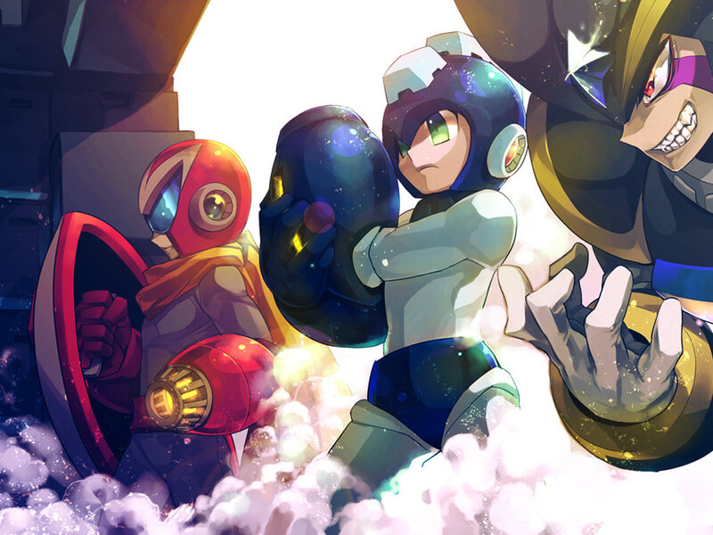 Three Robot Characters — Blue, Dramatic, Anime