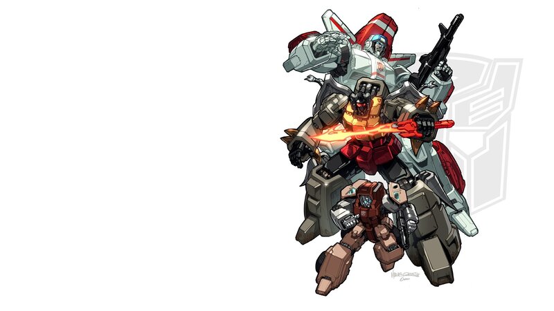 Three Robot Characters — Gray