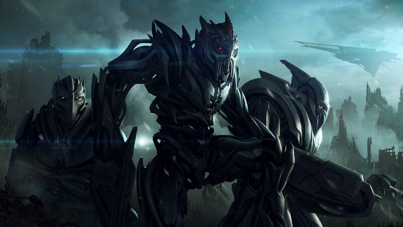 Three Robotic Warriors — Gray, Dramatic, Night, Digital Art, Destruction