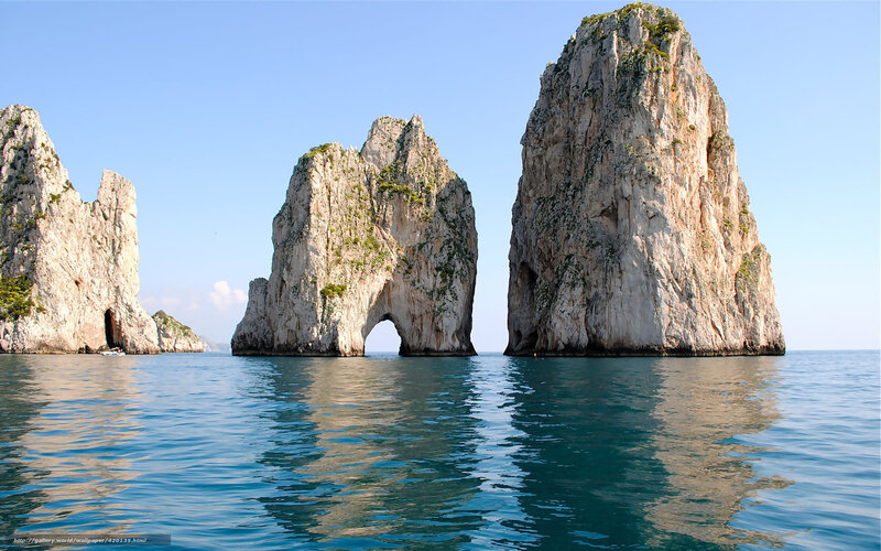 Three Rock Formations — Blue