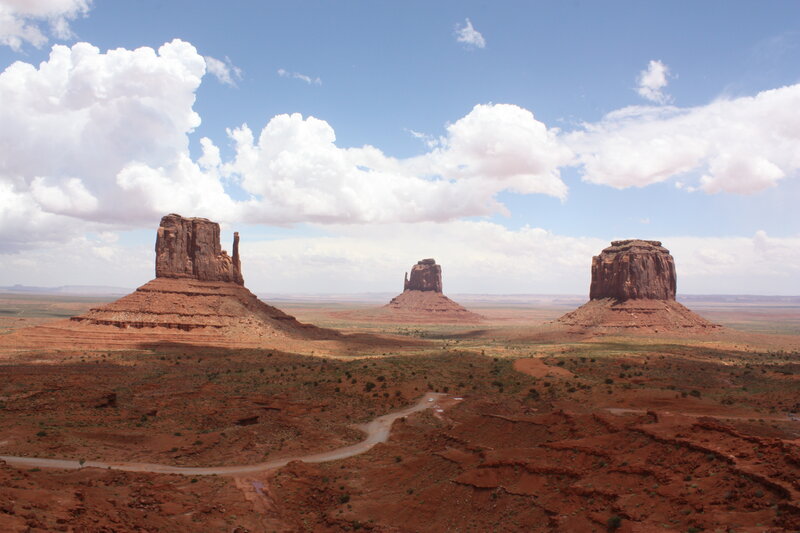 Three Rock Formations — Red, Serene, Afternoon