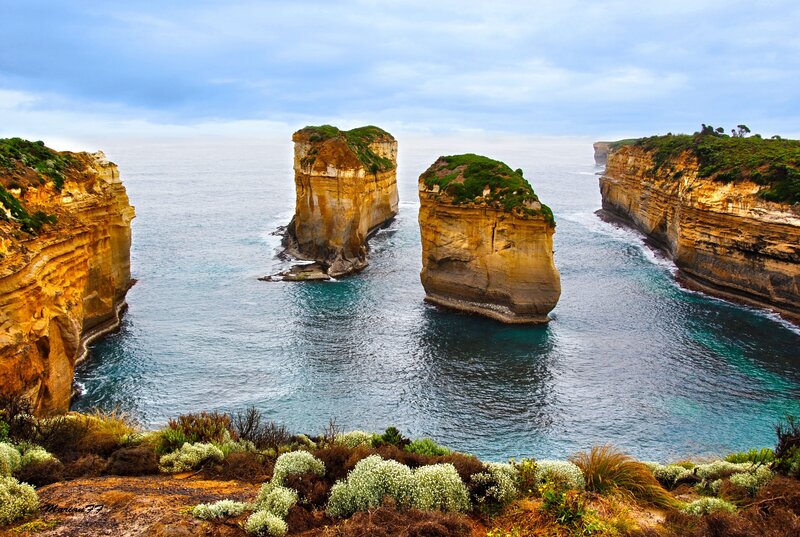 Three Rock Pillars in Ocean