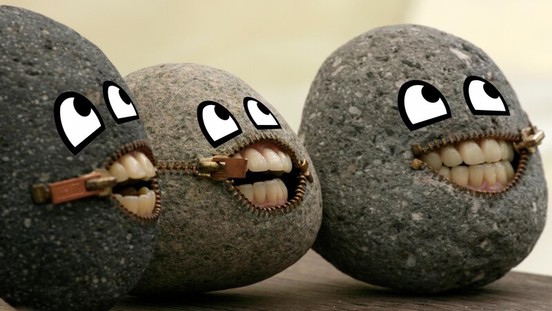 Three Rocks with Mouths