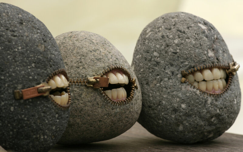 Three Rocks with Zippers