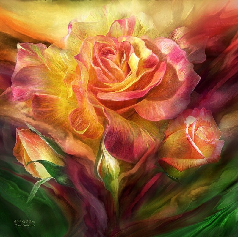 Three Roses in Bloom — Yellow