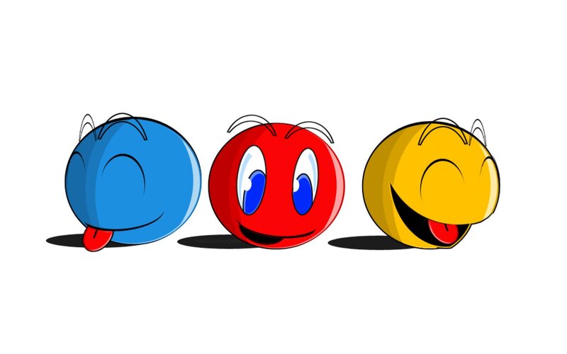 Three Round Cartoon Characters