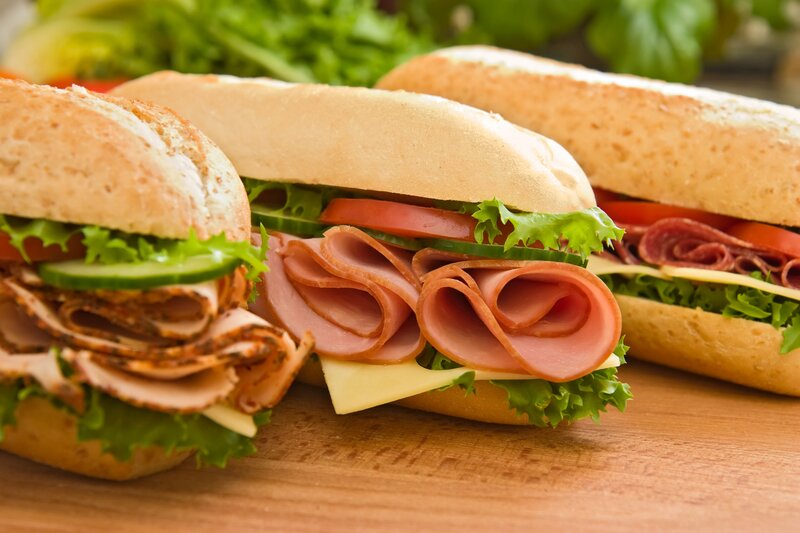 Three Sandwiches on Wood