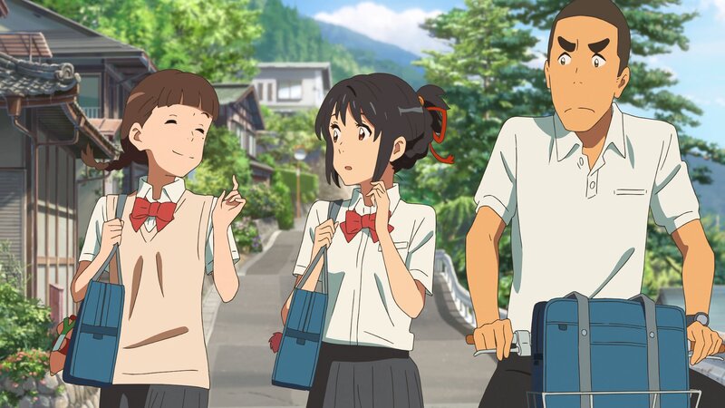 Three School Students — Blue, Calm
