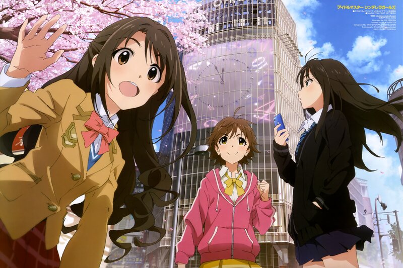 Three Schoolgirls in City