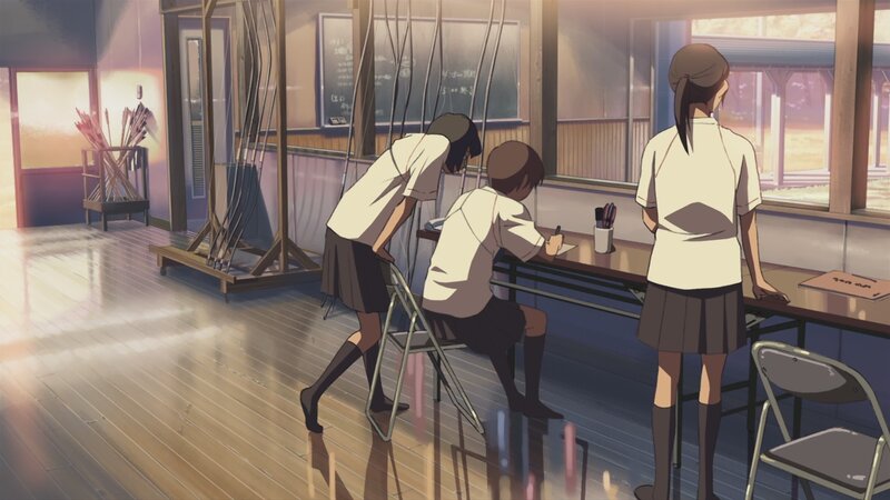 Three Schoolgirls in Classroom — Brown