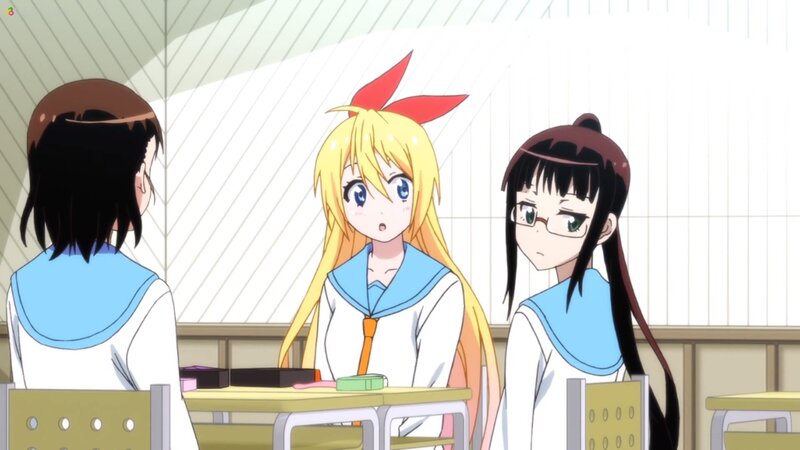 Three Schoolgirls in Classroom — White, Neutral