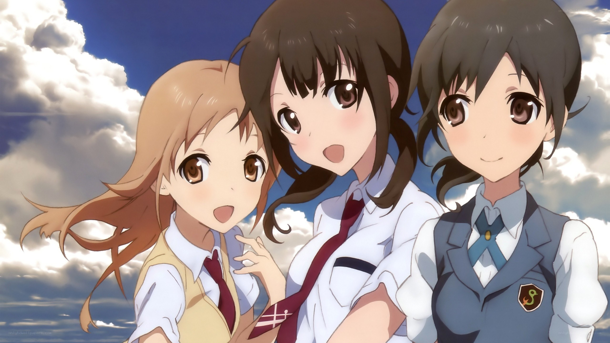 three schoolgirls in uniform