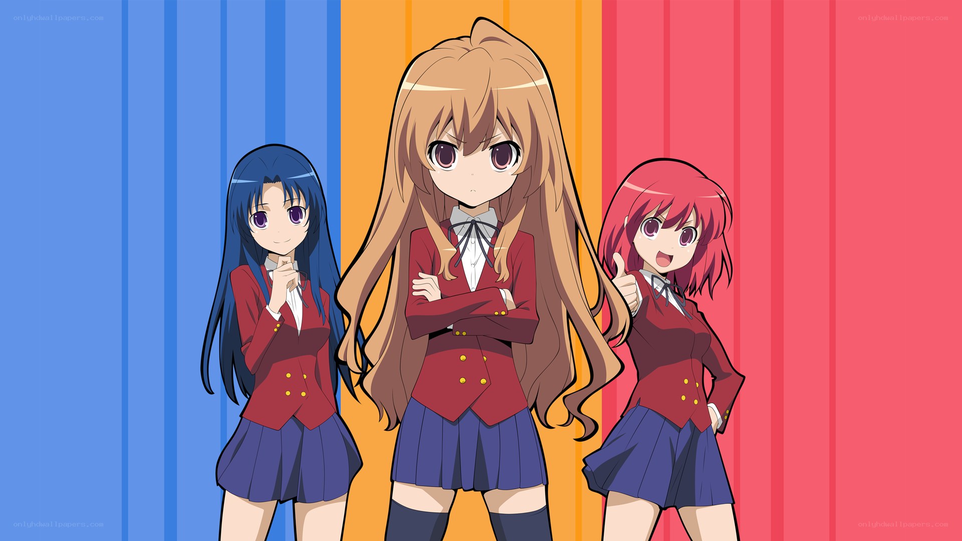 three schoolgirls in uniform