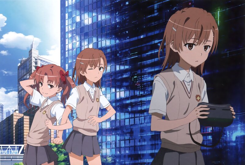 Three Schoolgirls in Uniform — Blue, Dramatic