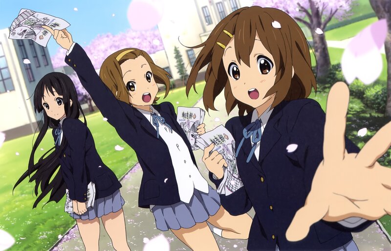 Three Schoolgirls in Uniform — Blue