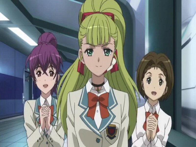 Three Schoolgirls in Uniform — White, Neutral