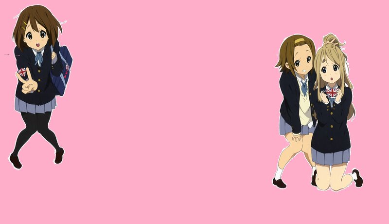 Three Schoolgirls in Uniforms — Pink, Playful