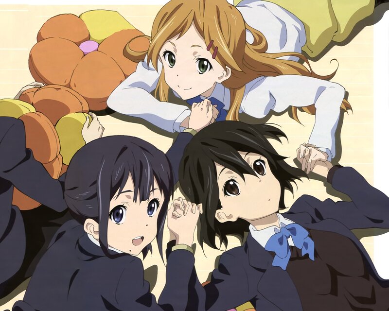 Three Schoolgirls Lying Down — Blue