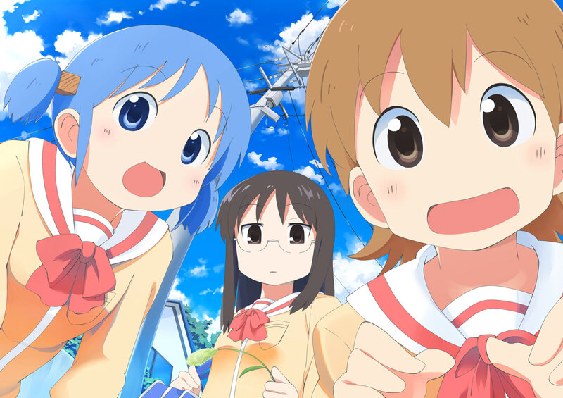 Three Schoolgirls Outdoors — Blue